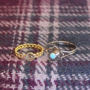 Rings Lot of Two Smiley Face Vintage